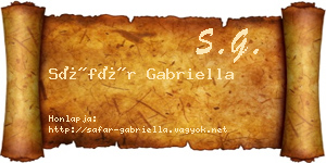 Sáfár Gabriella névjegykártya